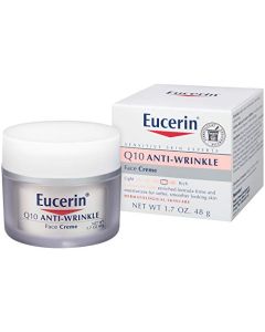 Eucerin Q10 Anti-Wrinkle Face Cream, Unscented Face Cream for Sensitive Skin, 1.7 Oz Jar
