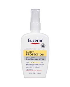 Eucerin Daily Protection Face Lotion - Broad Spectrum SPF 30 - Moisturizes and Protects Sensitive, Dry Skin - 4 fl. oz. Pump Bottle