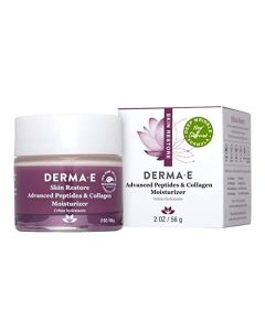 DERMA E Advanced Peptides and Collagen Moisturizer – Double Action Collagen Face Cream with Peptide Complex – Intense Moisture Day and Night Cream for Women – Natural Collagen Cream, 2oz