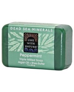 One With Nature Peppermint Dead Sea Mineral Soap, 7 Ounce Bar