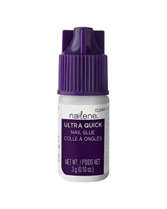 Nailene Ultra Quick Nail Glue, 0.10 oz – Durable, Easy to Apply False Nail Glue – Repairs Natural Nails – Quick-Drying Nail Adhesive Lasts Up to 7 Days – Nail Care Essential