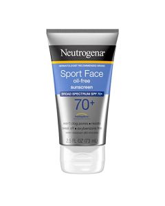 Neutrogena Sport Face Sunscreen SPF 70+, Oil-Free Facial Sunscreen Lotion with Broad Spectrum UVA/UVB Sun Protection, Sweat-Resistant & Water-Resistant, 2.5 fl. oz