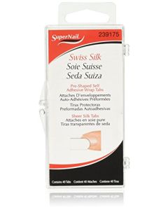 Supernail Swiss Silk Wrap Self-Adhesive Tabs, 40 Count