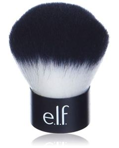 e.l.f., Kabuki Face Brush, Synthetic Haired, Versatile, Compact, Applies Bronzer, Powder, or Highlighter, Soft, Absorbent, Wet or Dry Product, Compact, Travel-Size, 0.64 Oz