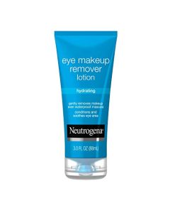 Neutrogena Hydrating Eye Makeup Remover Lotion, Gentle Daily Makeup Remover with Skin-Soothing Aloe and Cucumber Extracts to Remove Even Waterproof Mascara, Fragrance-Free, 3 oz