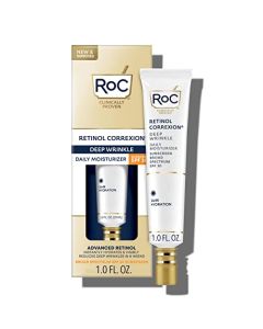 RoC Retinol Correxion Deep Wrinkle Daily Face Moisturizer with Sunscreen SPF 30, Skin Care Treatment for Fine Lines, Dark Spots, Post-Acne Scars, 1 Ounce