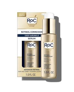 RoC Retinol Correxion Deep Wrinkle Retinol Face Serum with Ascorbic Acid, Daily Anti-Aging Skin Care Treatment for Fine Lines, Dark Spots, Acne Scars, 1 Ounce (Packaging May Vary)