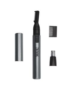 Wahl Micro Groomsman Battery Personal Pen Trimmer & Detailer for Hygienic Grooming with Rinseable, Interchangeable Heads for Eyebrows, Neckline, Nose, Ears, & Other Detailing - 05640-600