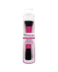Real Techniques Stippling Brush, Dual-Fiber, Uniquely Shaped and Color Coded, With Synthetic Custom Cut Bristles For an Even and Streak Free Makeup Application
