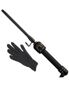 Hot Tools Black Gold Ribbon Curling Wand | Creates Tight Waves and Curls (5/8 in)