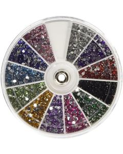 CJESLNA Rhinestones 2400 Piece 12 Color Nail Art Nailart Manicure Wheels