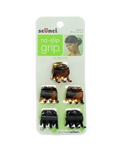 Scunci No-Slip Grip Mini Jaw Clips, 5 Count (Pack of 1)