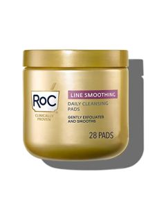 RoC Resurfacing Disks, Hypoallergenic Exfoliating Makeup Remover Pads for Wrinkles and Skin Tone, Hypo-Allegenic Skin Care, Oil-Free Daily Cleanser, 28 Count (Packaging May Vary)