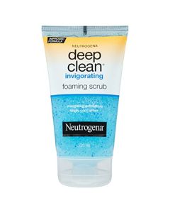 Neutrogena Deep Clean Invigorating Foaming Facial Scrub with Glycerin, Cooling & Exfoliating Gel Face Wash to Remove Dirt, Oil & Makeup, 4.2 fl. oz