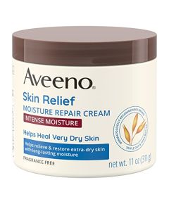 Aveeno Skin Relief Intense Moisture Repair Body Cream with Triple Oat & Shea Butter Formula, Helps Relieve & Restore Extra-Dry Skin with Long-Lasting Moisture, Fragrance-Free, 11 oz