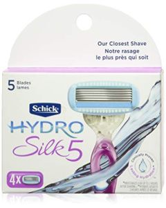 Schick Hydro Silk Moisturizing Razor Blade Refills for Women with Shower Hanger, 4 Count