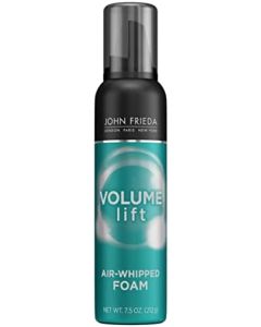 John Frieda Volume Lift Air Whipped Foam for Lightweight Fullness, Fine Hair Nourishing Mousse for Natural Volume, 7.5 Ounces, Formulated with Air-Silk Technology