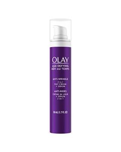 Olay Face Serum by Age Defying Anti-Wrinkle 2-in-1 Day Cream Plus Face Serum, Aloe Vera, 1.7 Fl Oz