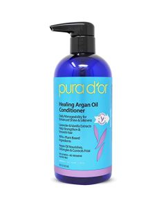 PURA D'OR Healing Argan Oil Conditioner (16oz) For Dry, Damaged, Frizzy Hair, w/Aloe Vera, Lavender, Vanilla, Coconut, Retinol & Vitamin E, Sulfate No, All Hair Types, Men Women (Packaging may vary)