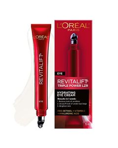 L'Oreal Paris Revitalift Triple Power Anti-Aging Eye Cream Treatment, with Pro Retinol, Hyaluronic Acid & Vitamin C to Reduce Wrinkles, De-puff and Brighten Skin, 0.5 fl. oz.