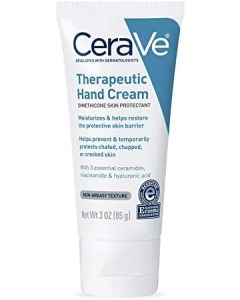 CeraVe Therapeutic Hand Cream for Dry Cracked Hands With Hyaluronic Acid and Niacinamide | Fragrance Free 3 Ounce