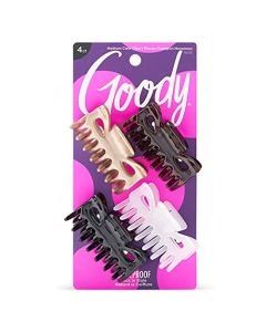 Goody Classics Medium Claw Clips , Assorted Colors - Great for Easily Pulling Up Your Hair - Pain-Free Hair Accessories for Women, Men, Boys, and Girls , 4 Count (Pack of 1)