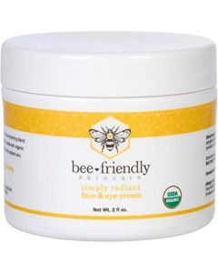 BeeFriendly Face and Eye Cream All Natural USDA Certified Organic Moisturizer, All In One Face, Eye, Neck, Decollete Cream, 2 oz
