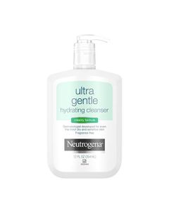 Neutrogena Ultra Gentle Hydrating Facial Cleanser, Non-Foaming Face Wash for Sensitive Skin, Gently Cleanses Face Without Over Drying, Oil-Free, Soap-Free, Fragrance-Free, 12 fl. oz
