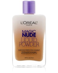 L'Oreal Paris Magic Nude Liquid Powder Bare Skin Perfecting Makeup SPF 18, Sun Beige, 0.91 Ounces