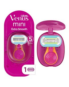 Gillette Venus Extra Smooth On The Go Women's Razor Handle + 1 Blade Refill + 1 Travel Case