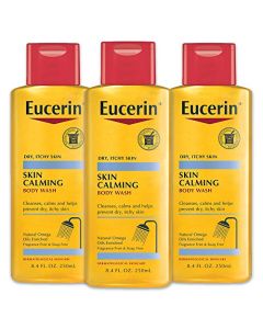 Eucerin Skin Calming Body Wash - Cleanses and Calms to Help Prevent Dry, Itchy Skin - 8.4 Fl Oz (Pack of 3)