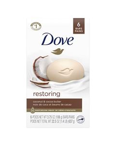 Dove Beauty Bar For Softer Skin Coconut Milk More Moisturizing Than Bar Soap, 3.75 Ounce - 6 Count (Pack of 1) - Packaging May Vary
