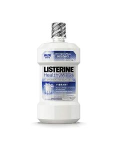 Listerine Healthy White Vibrant Multi-Action Fluoride Mouth Rinse, Foaming Anticavity Mouthwash for Whitening Teeth and Fighting Bad Breath, 16 fl. oz