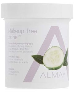 Almay Oil Free Gentle Eye Makeup Remover Pads, Hypoallergenic, Cruelty Free, Fragrance Free, Ophthalmologist Tested, 80 Pads