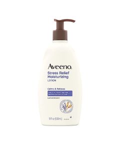 Aveeno Stress Relief Moisturizing Body Lotion with Lavender Scent, Natural Oatmeal to Calm & Relax, Non-Greasy Daily Stress Relief Lotion, 18 fl. oz