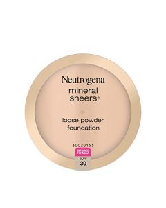 Neutrogena Mineral Sheers Lightweight Loose Powder Makeup Foundation with Vitamins A, C, & E, Sheer to Medium Buildable Coverage, Skin Tone Enhancer, Face Redness Reducer, Buff 30, 0.19 oz