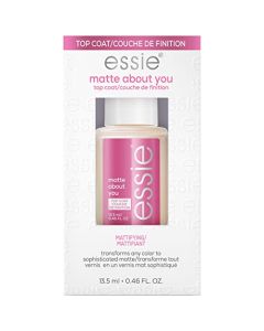 essie Nail Care, 8-Free Vegan, Matte About You Top Coat, mattifying nail polish, 0.46 fl oz