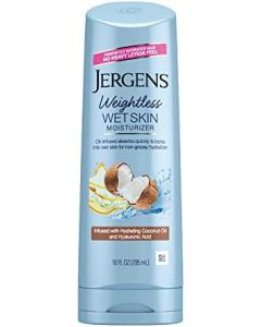 Jergens Wet Skin Body Lotion with Coconut Oil, In Shower Lotion for Dry Skin, Fast-Absorbing, Non-Sticky, Dermatologist Tested, 10 Ounce