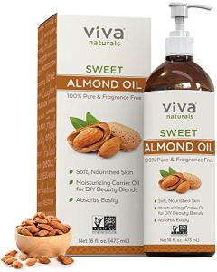Almond Oil (16 oz); Sweet Almond Oil for Skin or Almond Oil for Hair, The Perfect Natural Body Oil for Women, Great as Unscented Massage Oil