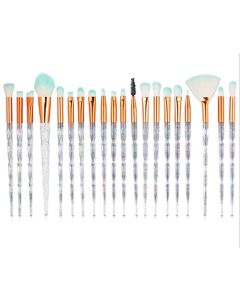 KOLIGHT 20pcs Cosmetic Makeup Brushes Set Eyeshadow Lip Brush for Beautiful Female (transparent glitter)