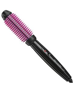 Revlon Silicone Bristle Heated Hair Styling Brush, Black, 1 inch barrel