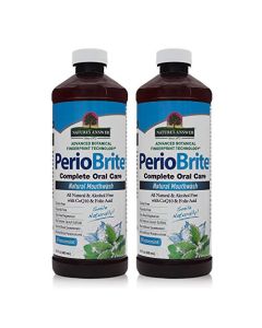 Nature's Answer Periobrite Alcohol-Free Mouthwash, Wintermint, 16 Ounce (2 Pack) | Fluoride Free | Natural Breath Freshener | Stain Remover | Natural Teeth Whitener