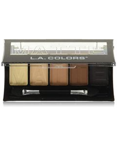 L.A. COLORS 5 Color Matte Eyeshadow, Brown Tweed, 0.25 Oz Powder