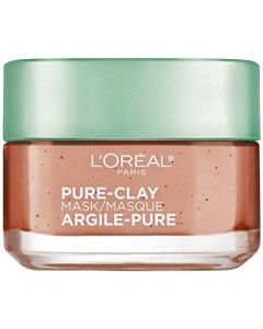 L'Oreal Paris Skincare Pure Clay Face Mask with Red Algae for Clogged Pores to Exfoliate And Refine Pores, Clay Mask, at home face mask, 1.7 oz.