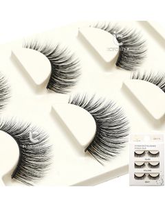 3 Pairs Long Cross False Eyelashes Makeup Natural 3D Fake Thick Black Eye Lashes Icycheer Soft Fake Lash