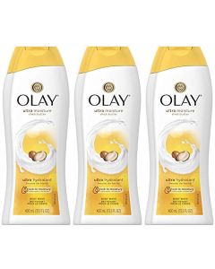 Olay Body Wash - Ultra Moisture Shea Butter - Net Wt. 13.5 FL OZ (400 mL) Per Bottle - Pack of 3 Bottles