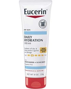 Eucerin Daily Hydration Broad Spectrum SPF 30 Sunscreen Body Cream for Dry Skin, 8 Oz Tube