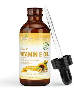 100% Plant Extract Vitamin E Oil 35,000 IU + Organic Rosehip & Jojoba Blend - 2 OZ Bottle. FAST Absorbing Skin Protection For Face & Body. Pure Ingredients - Ideal For Sensitive Skin - Use Daily