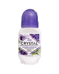 Crystal Mineral Deodorant Roll-On, Lavender & White Tea, Purple, 2.25 Fl Oz
