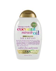 OGX Extra Strength Damage Remedy + Coconut Miracle Oil Shampoo for Dry, Frizzy or Coarse Hair, Hydrating & Flyaway Taming Shampoo, Paraben-Free, Sulfate-Free Surfactants, 13 fl oz